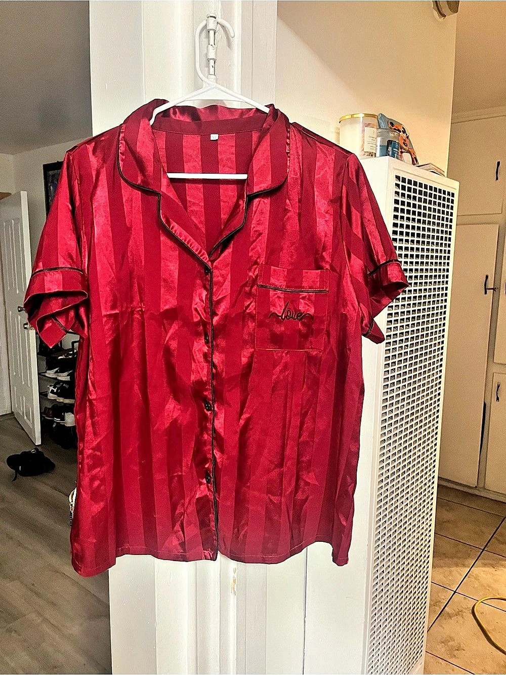 Juicy Couture Striped Pajama Set in Red XL Like New